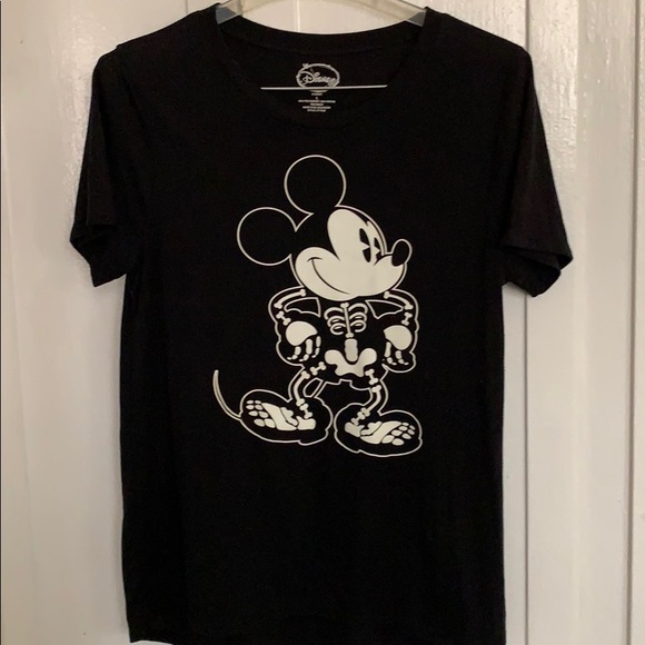 DISNEY MICKEY MOUSE SKELETON BLACK  T-SHIRT SZ L - Picture 3 of 5